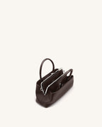 JWPE - Anouk Frame Top Handle Bag - Dark Brown
