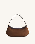 JWPE - Lily Faux Suede Shoulder Bag - Dark Brown