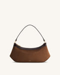 JWPE - Lily Faux Suede Shoulder Bag - Dark Brown