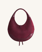 JWPE - Colette Faux Suede Crescent Hobo Bag - Deep Claret
