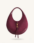 JWPE - Colette Faux Suede Crescent Hobo Bag - Deep Claret