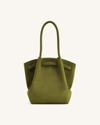JWPE - Hana Column Faux Suede Tote Bag - Olive Green
