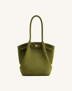 JWPE - Hana Column Faux Suede Tote Bag - Olive Green