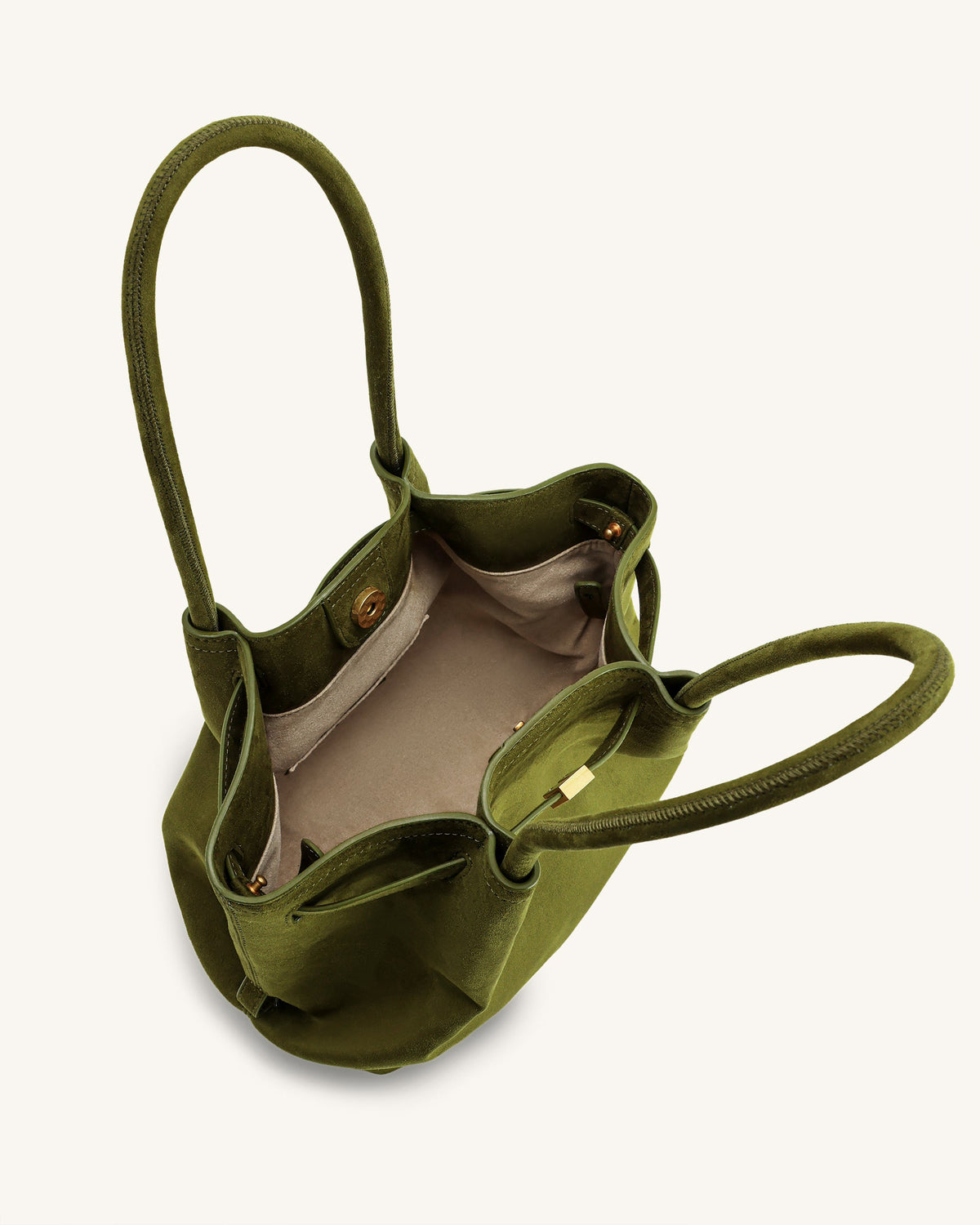 JWPE - Hana Column Faux Suede Tote Bag - Olive Green