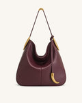 JWPE - Nina Metal Charm Hobo Bag - Burgundy