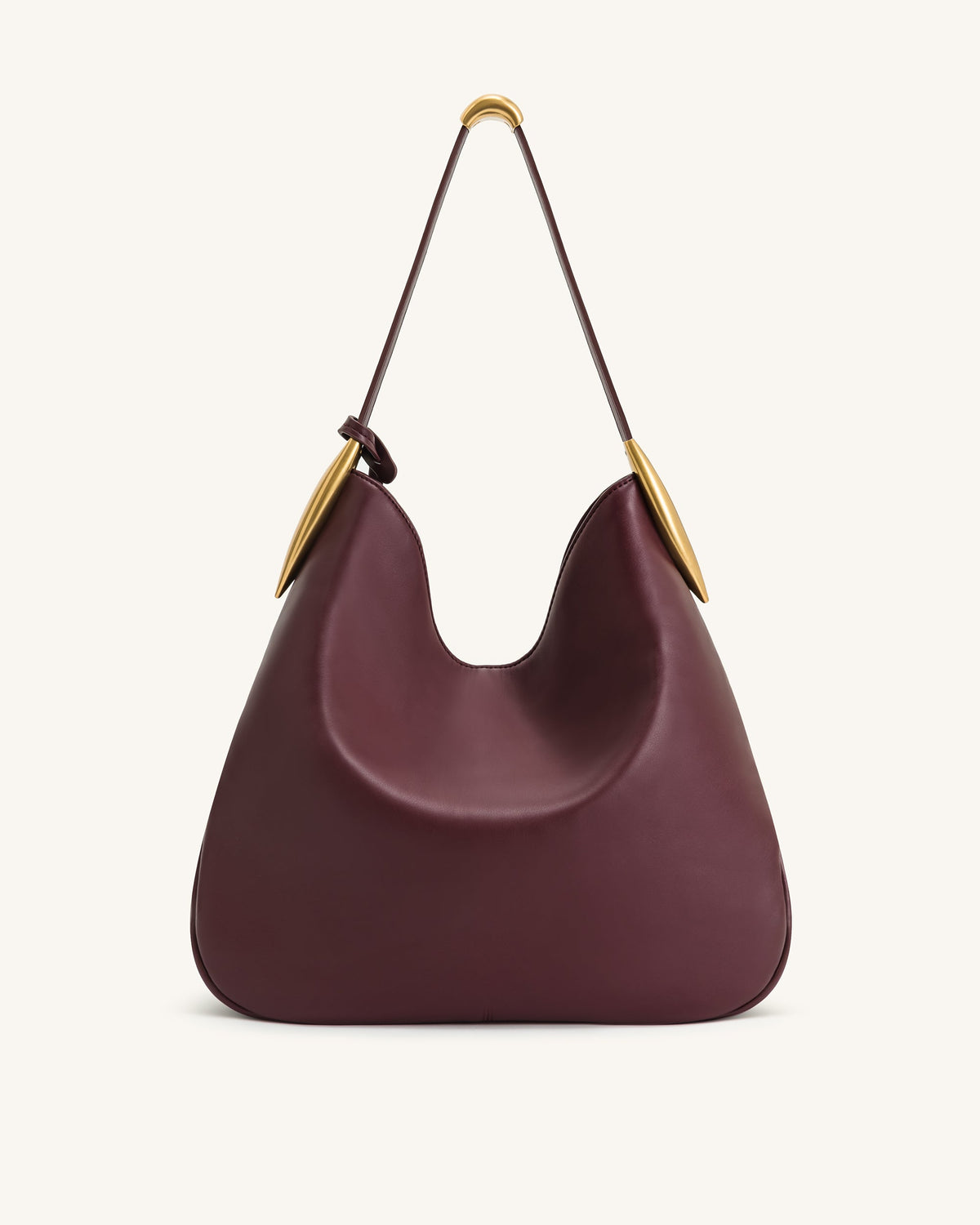 JWPE - Nina Metal Charm Hobo Bag - Burgundy
