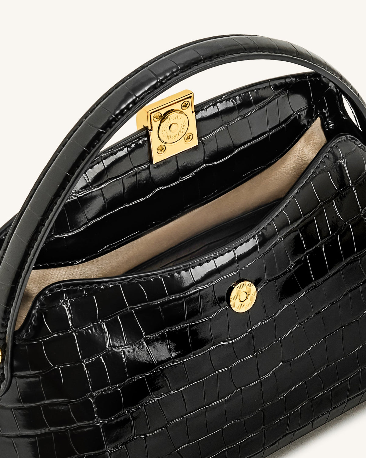 JWPE - Talia Top Handle Bag - Black Croc
