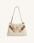 JWPE - Rhea Double Buckle Shoulder Bag - Brown Canvas