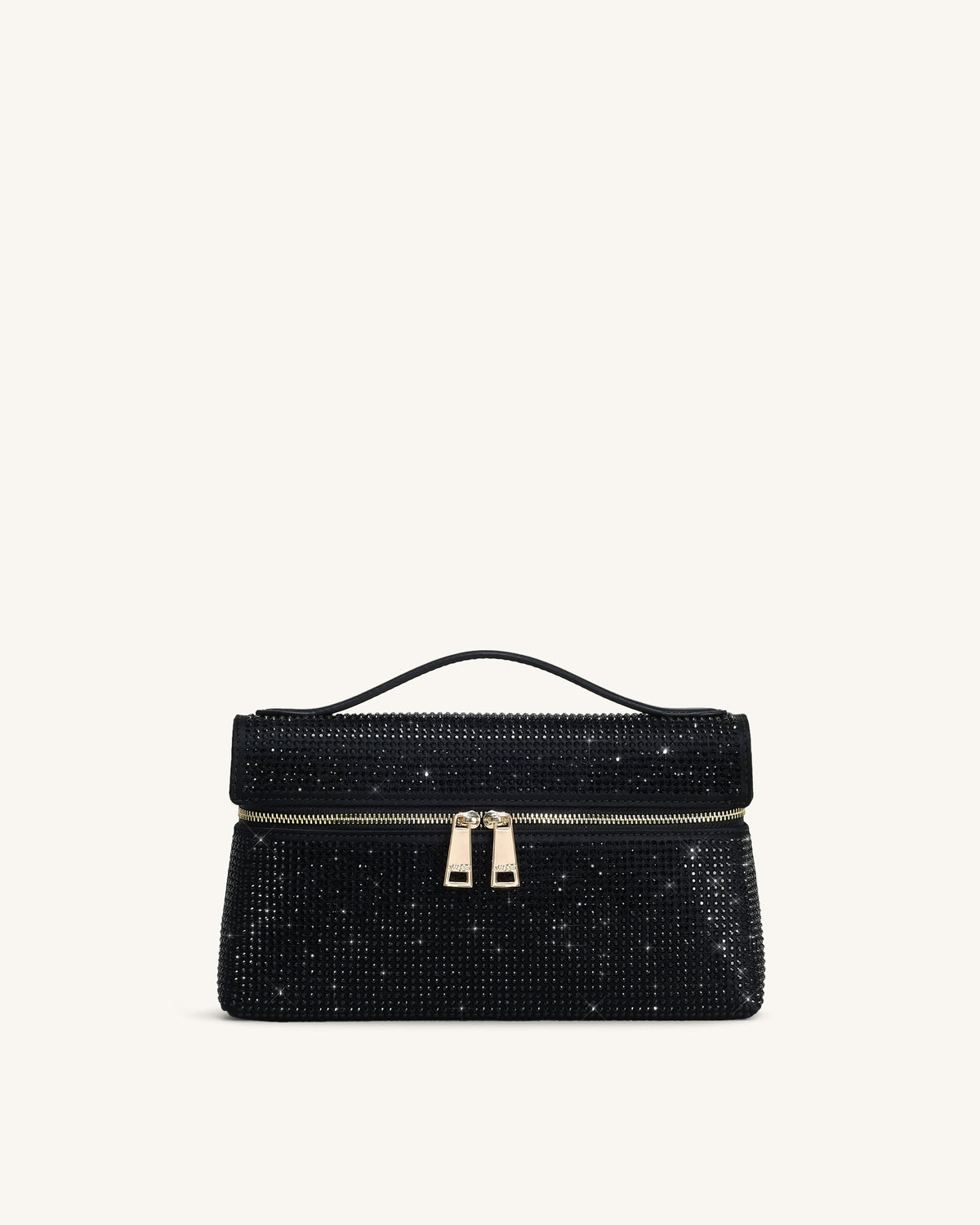 JWPE - Thea Artificial Crystal Top Handle Bag - Black