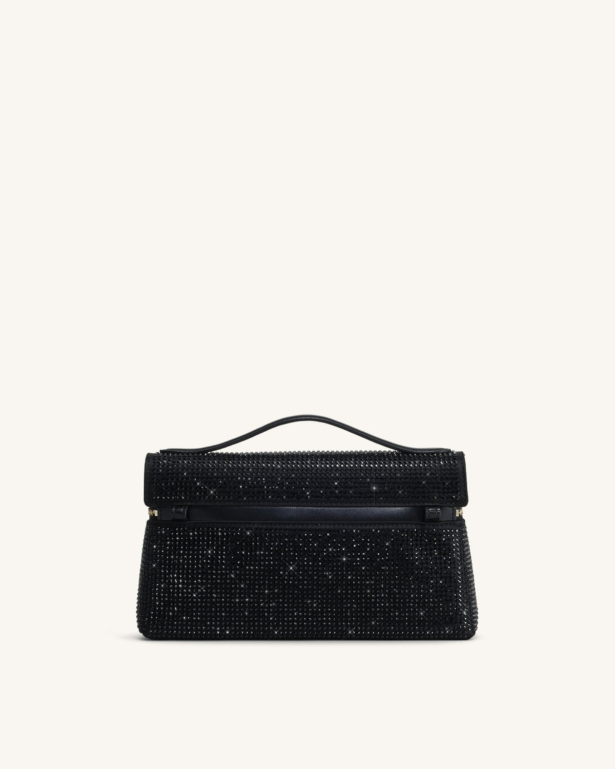 JWPE - Thea Artificial Crystal Top Handle Bag - Black