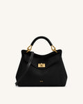 JWPE - Lucia Classic Faux Suede Top Handle Bag - Black