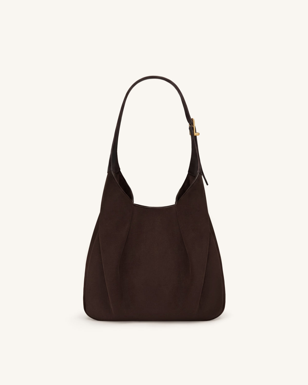 JWPE - Alina Faux Suede Hobo Bag - Chocolate Brown