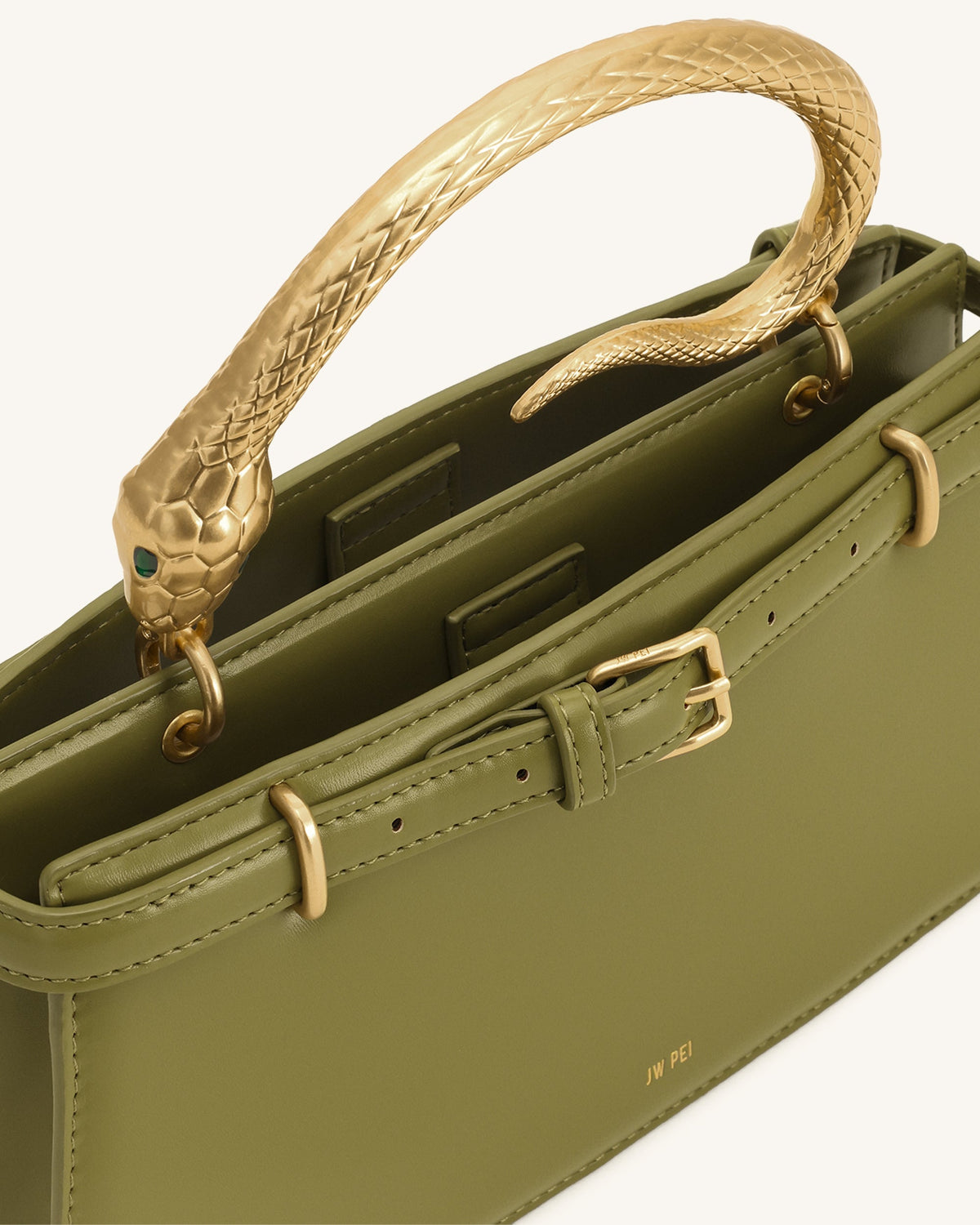 JWPE - Elena Snake Handle Top Handle Bag - Matcha Green