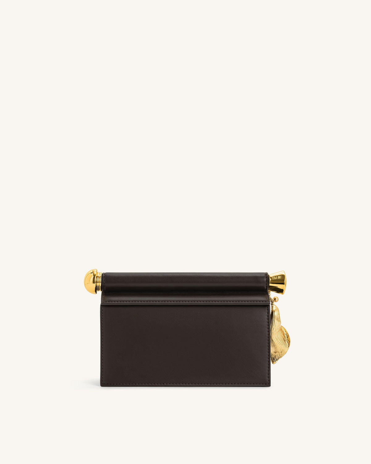 JWPE - Holly Metal Pendant Embellished Clutch - Dark Brown