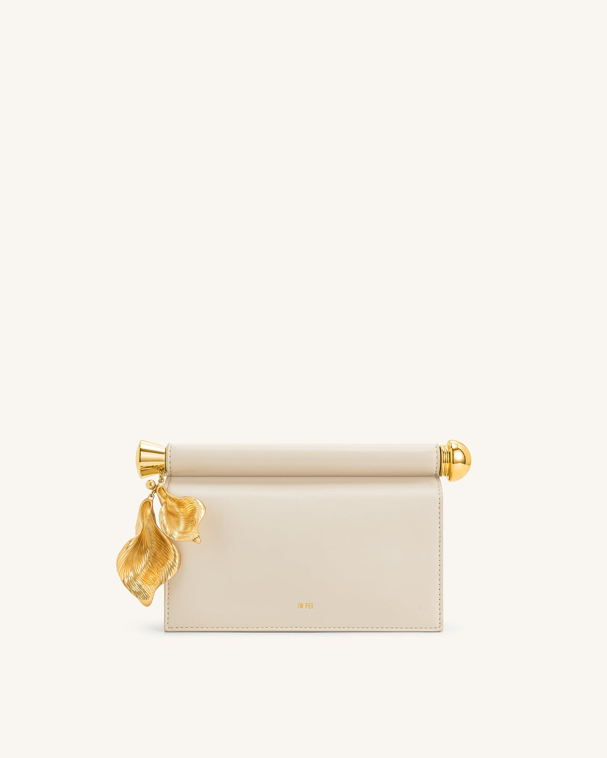 JWPE - Holly Metal Pendant Embellished Clutch - White