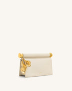 JWPE - Holly Metal Pendant Embellished Clutch - White