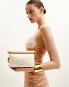 JWPE - Holly Metal Pendant Embellished Clutch - White