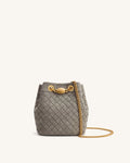 JWPE - Yara Faux Suede Hand-Woven Bucket Bag - Grey