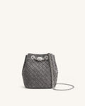 JWPE - Yara Faux Suede Hand-Woven Bucket Bag - Dark Grey