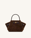 JWPE - Hana Mini Faux Fur Tote Bag - Dark Brown