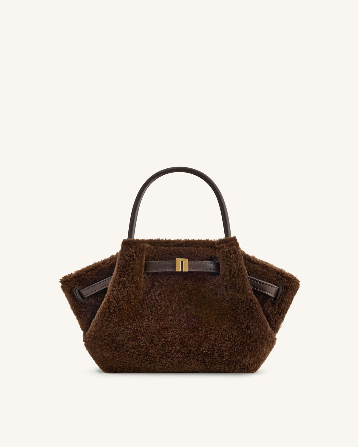 JWPE - Hana Mini Faux Fur Tote Bag - Dark Brown