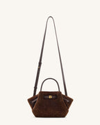 JWPE - Hana Mini Faux Fur Tote Bag - Dark Brown