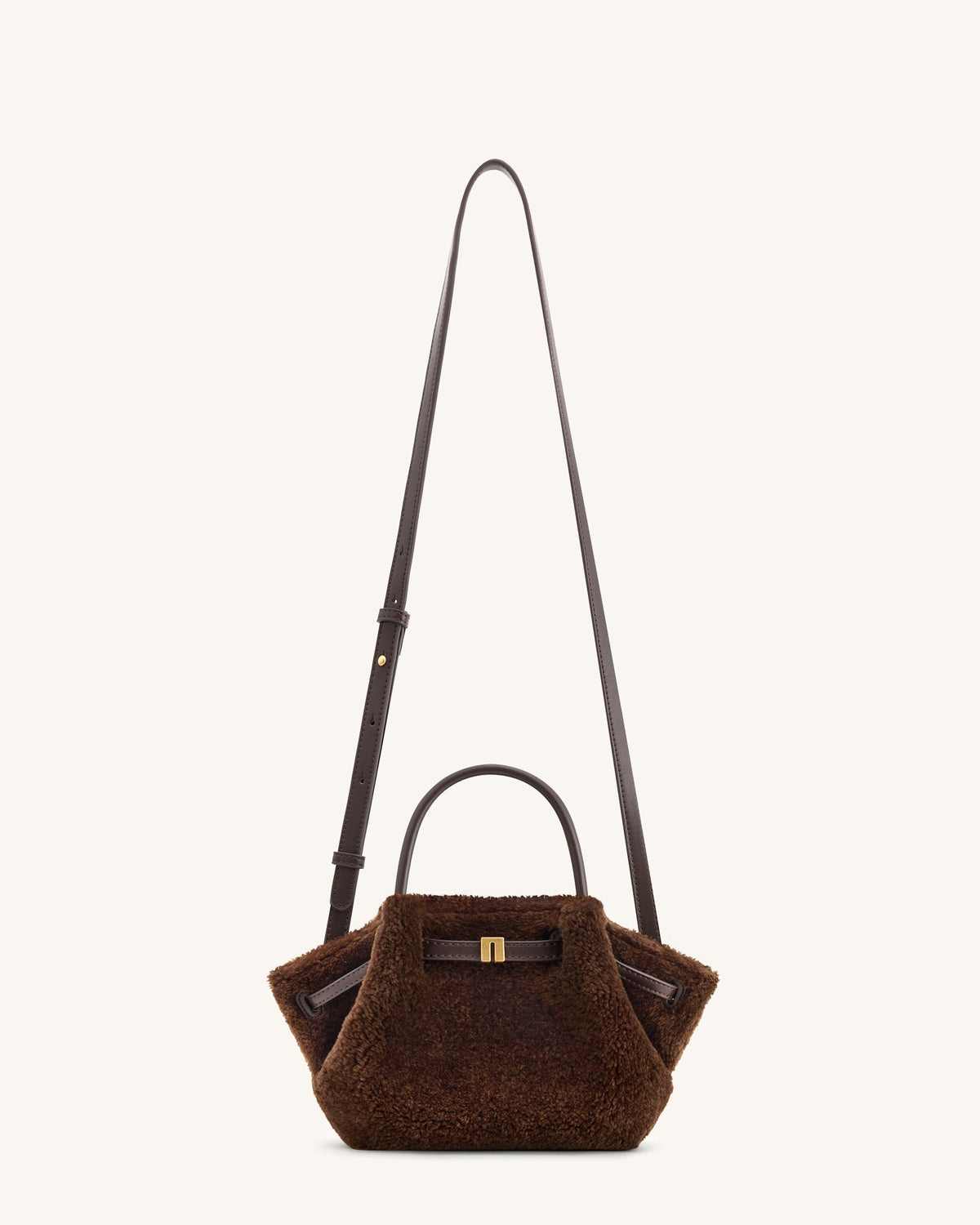 JWPE - Hana Mini Faux Fur Tote Bag - Dark Brown