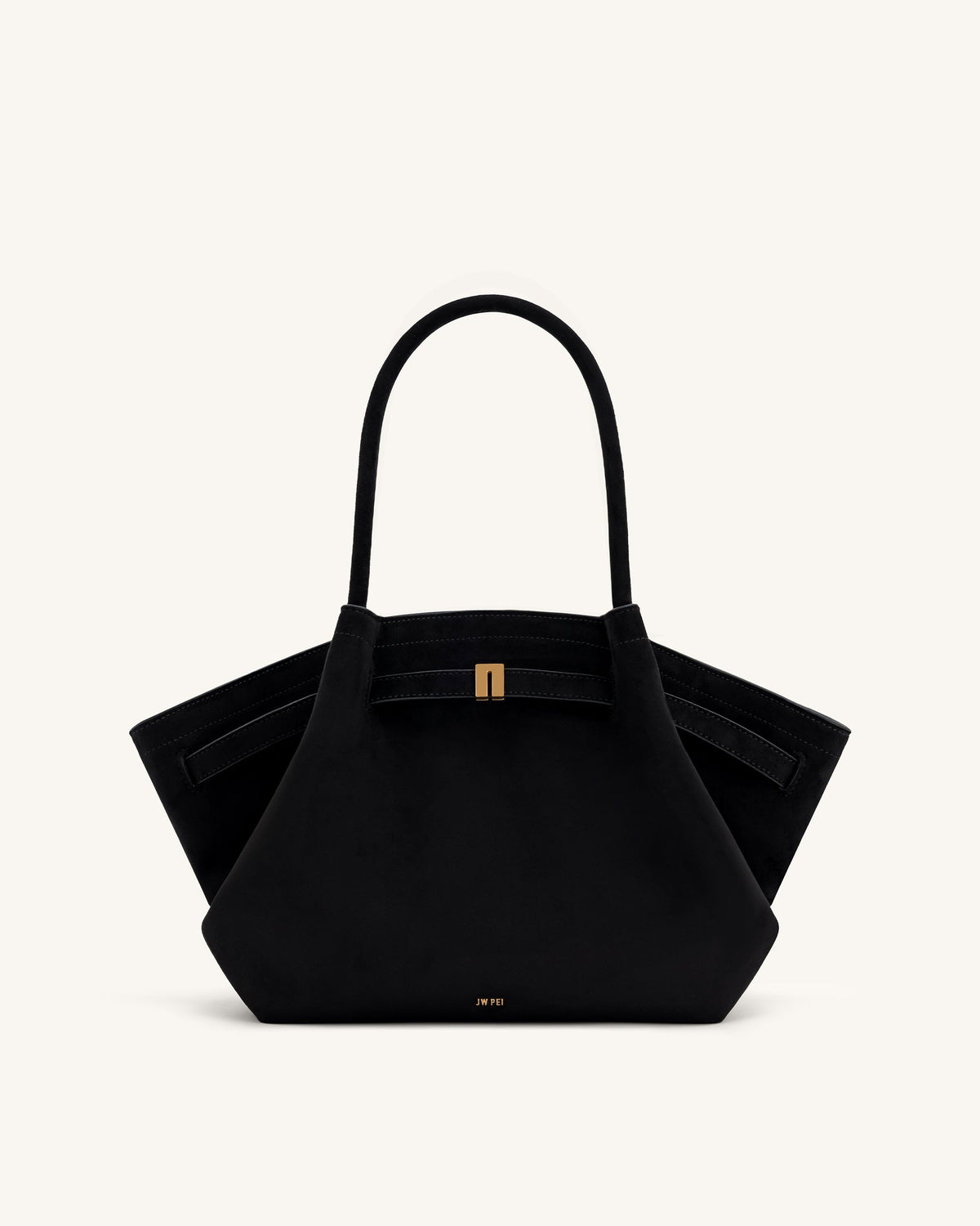 JWPE - Hana Medium Faux Suede Tote Bag - Black