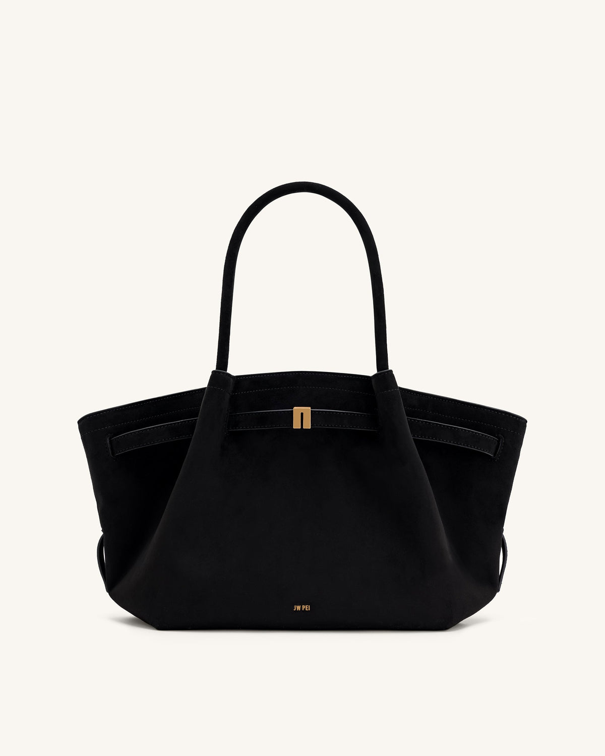 JWPE - Hana Medium Faux Suede Tote Bag - Black