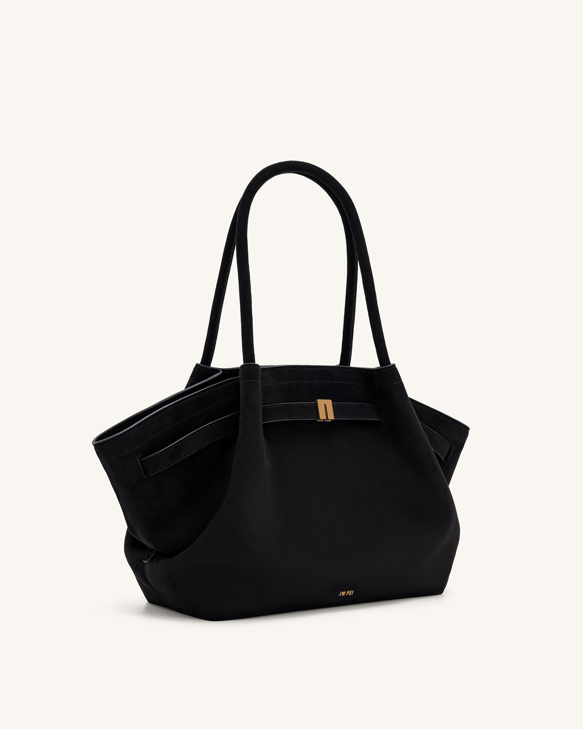 JWPE - Hana Medium Faux Suede Tote Bag - Black