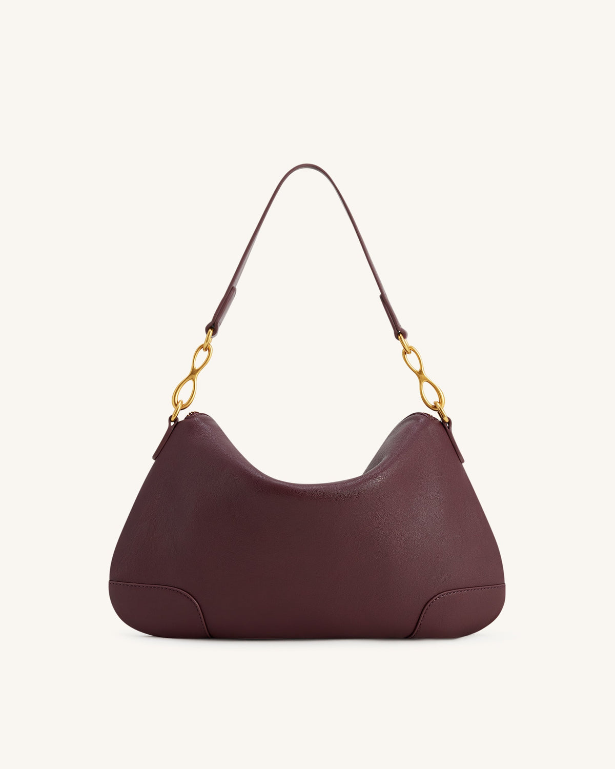 JWPE - Jayla Metal Pendant Embellished Shoulder Bag - Deep Burgundy
