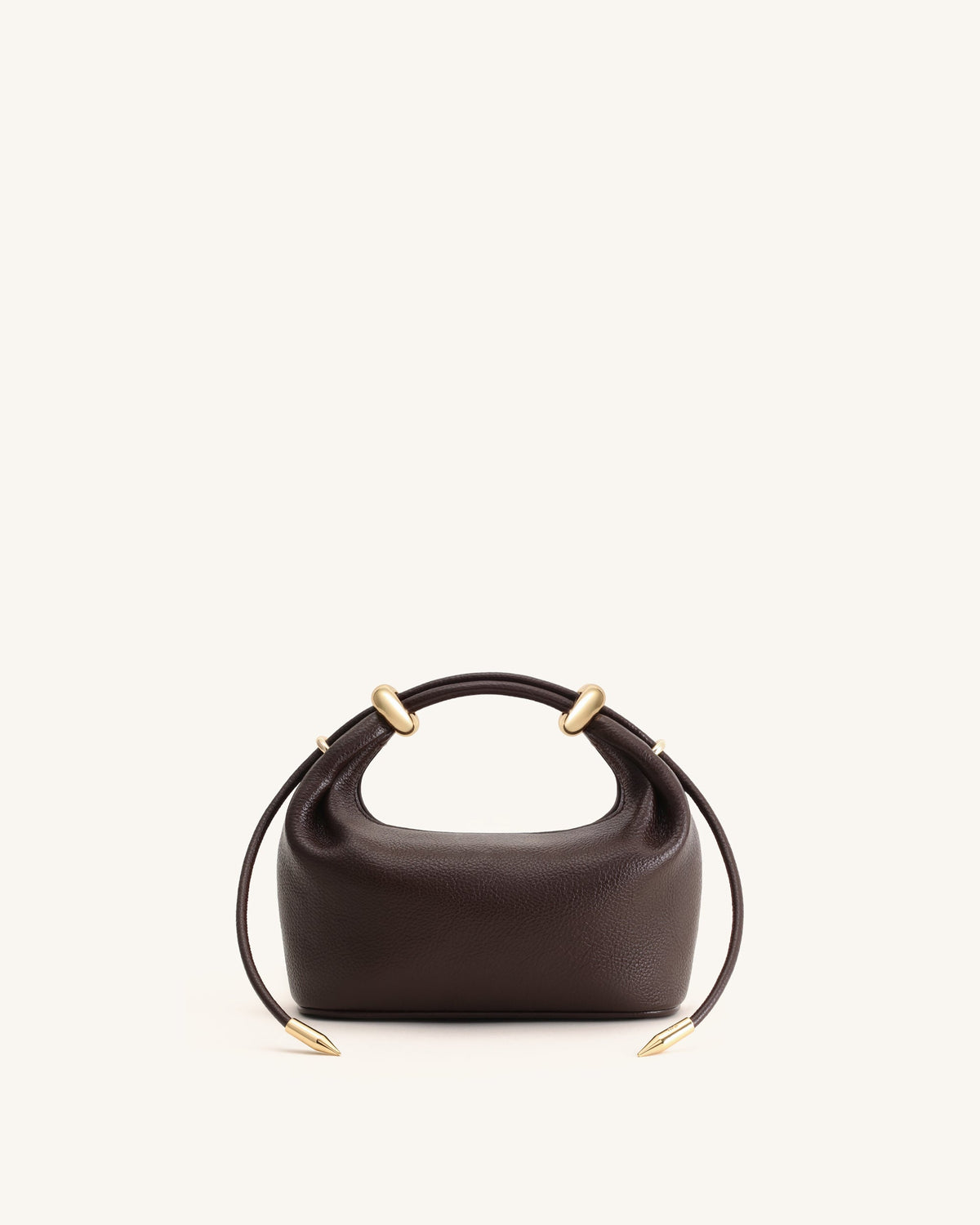 JWPE - Ellie Metal Ring Embellished Top Handle Bag - Dark Brown