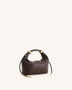 JWPE - Ellie Metal Ring Embellished Top Handle Bag - Dark Brown