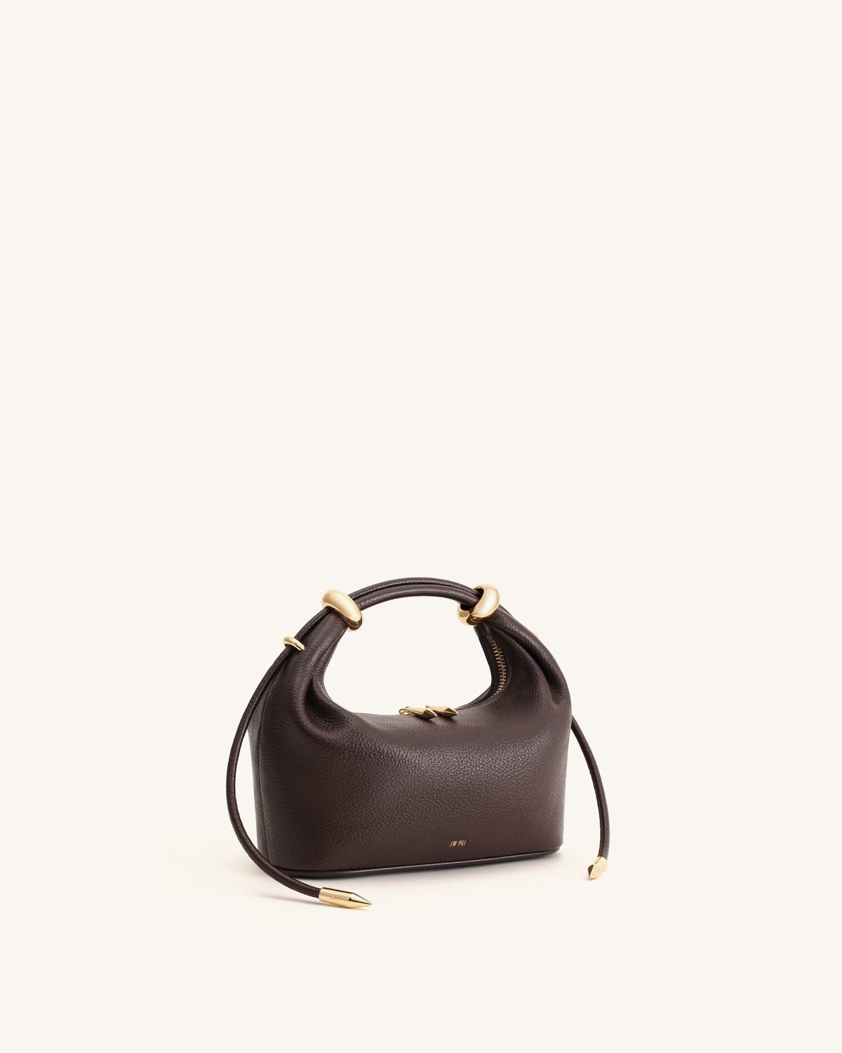 JWPE - Ellie Metal Ring Embellished Top Handle Bag - Dark Brown
