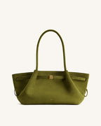JWPE - Hana Wide Faux Suede Tote Bag - Olive Green
