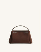 JWPE - Carmen Faux Suede Top Handle Bag - Dark Brown