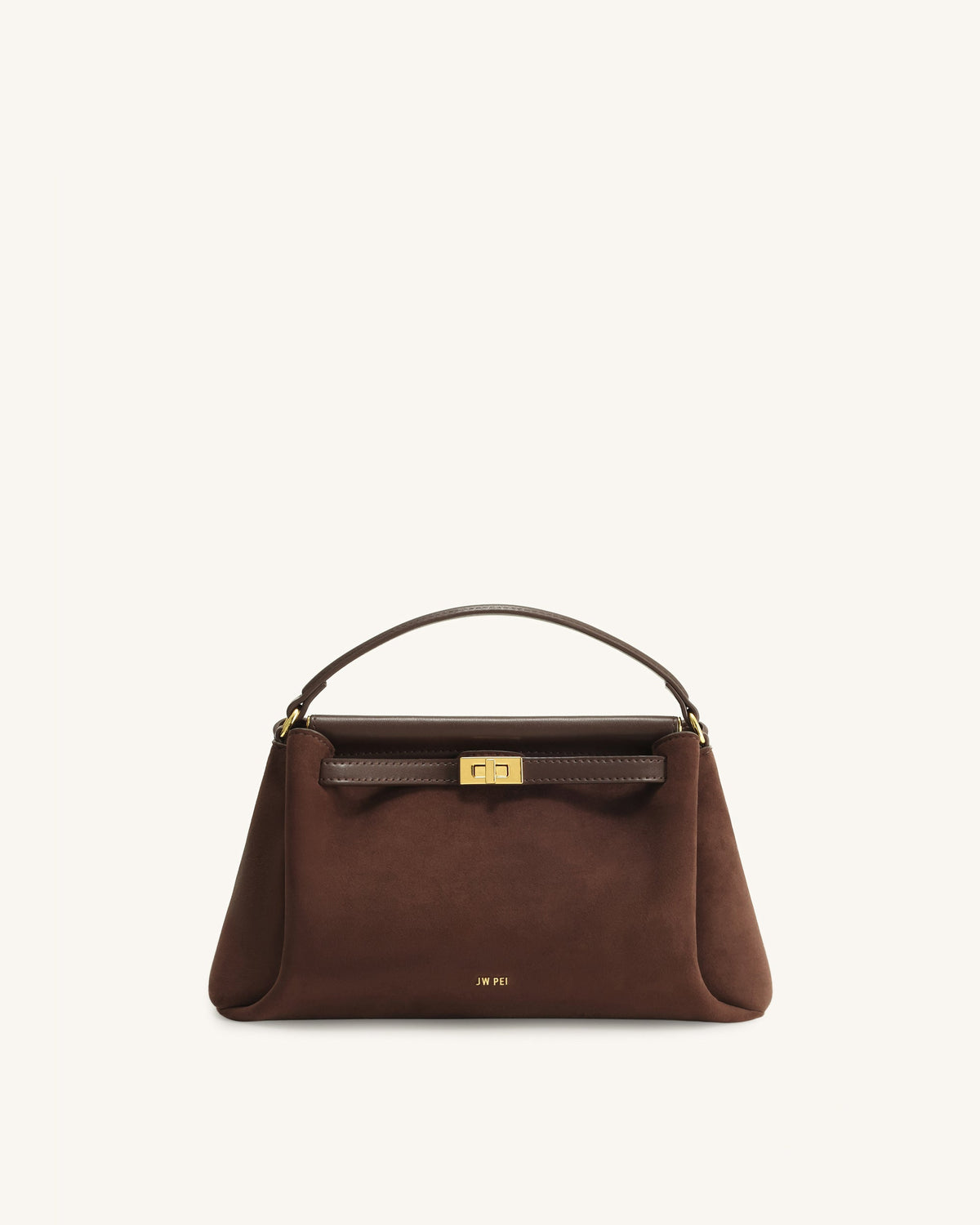 JWPE - Carmen Faux Suede Top Handle Bag - Dark Brown