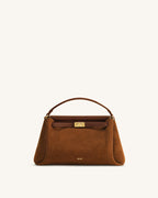JWPE - Carmen Faux Suede Top Handle Bag - Brown