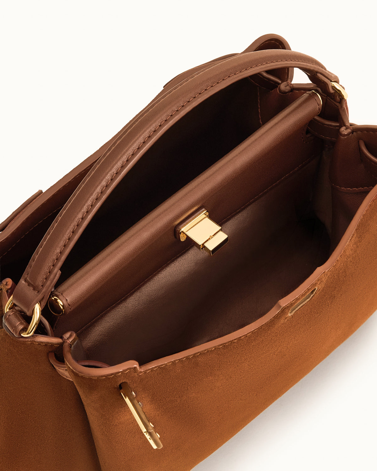 JWPE - Carmen Faux Suede Top Handle Bag - Brown