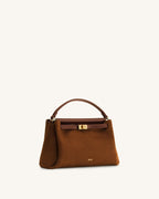 JWPE - Carmen Faux Suede Top Handle Bag - Brown