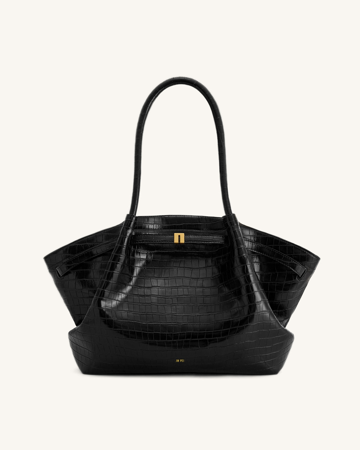 JWPE - Hana Large Tote Bag - Black Croc