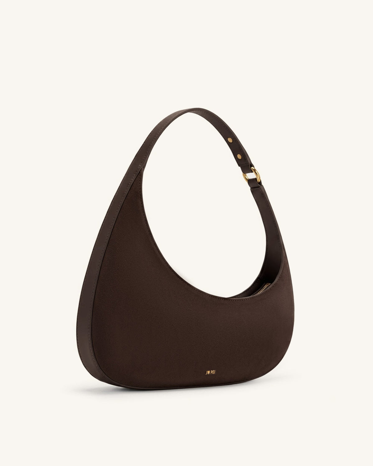 JWPE - Harlee Faux Suede Shoulder Bag - Dark Brown