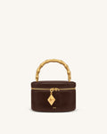 JWPE - Natalie Metal Geometric Pendant Handle Bag - Dark Brown