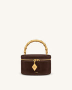JWPE - Natalie Metal Geometric Pendant Handle Bag - Dark Brown