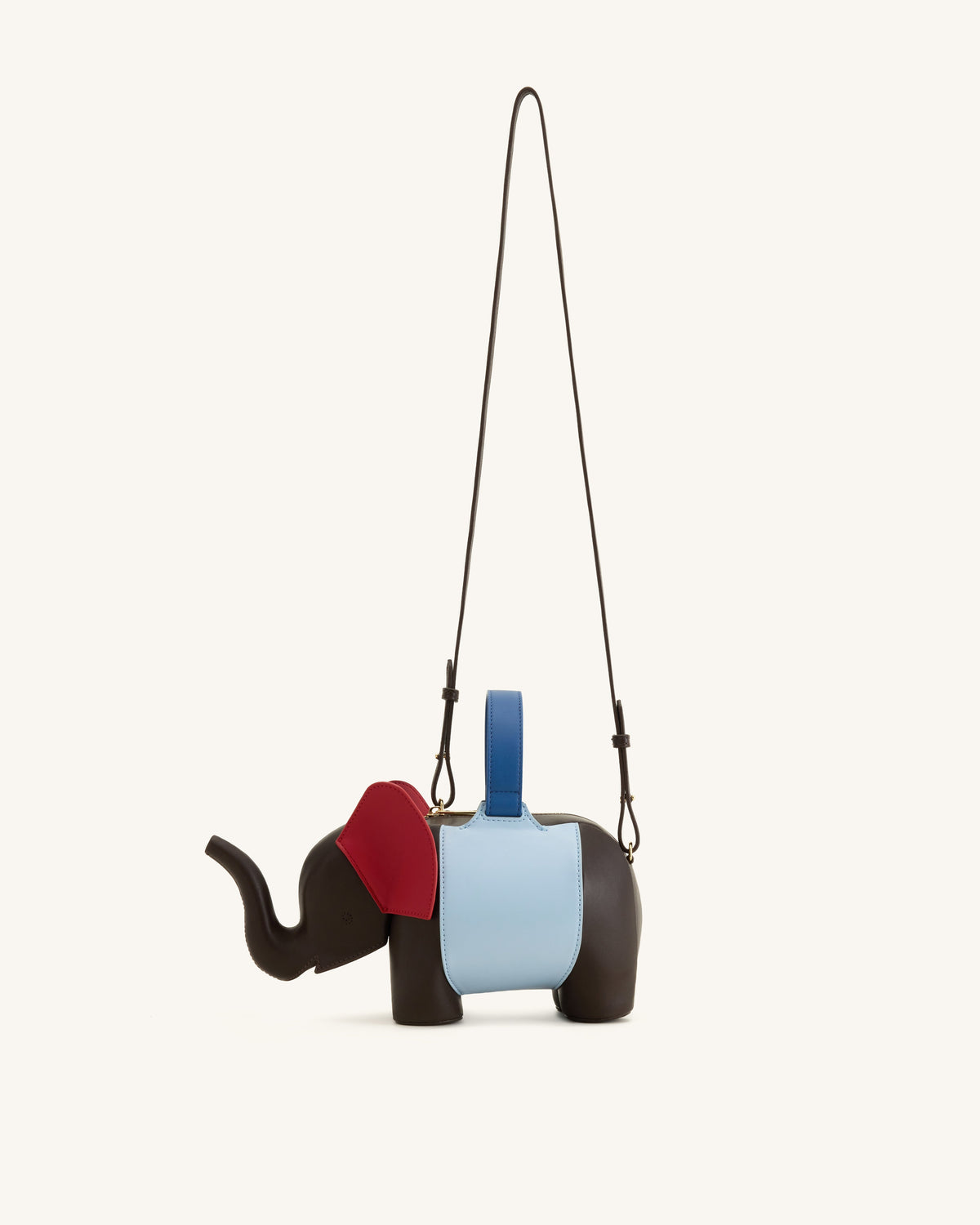 JWPE - Claire Elephant Shaped Handbag - Dark Brown/Blue