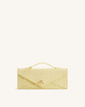 JWPE - Celeste Woven Textured Envelope Top Handle Bag - Yellow