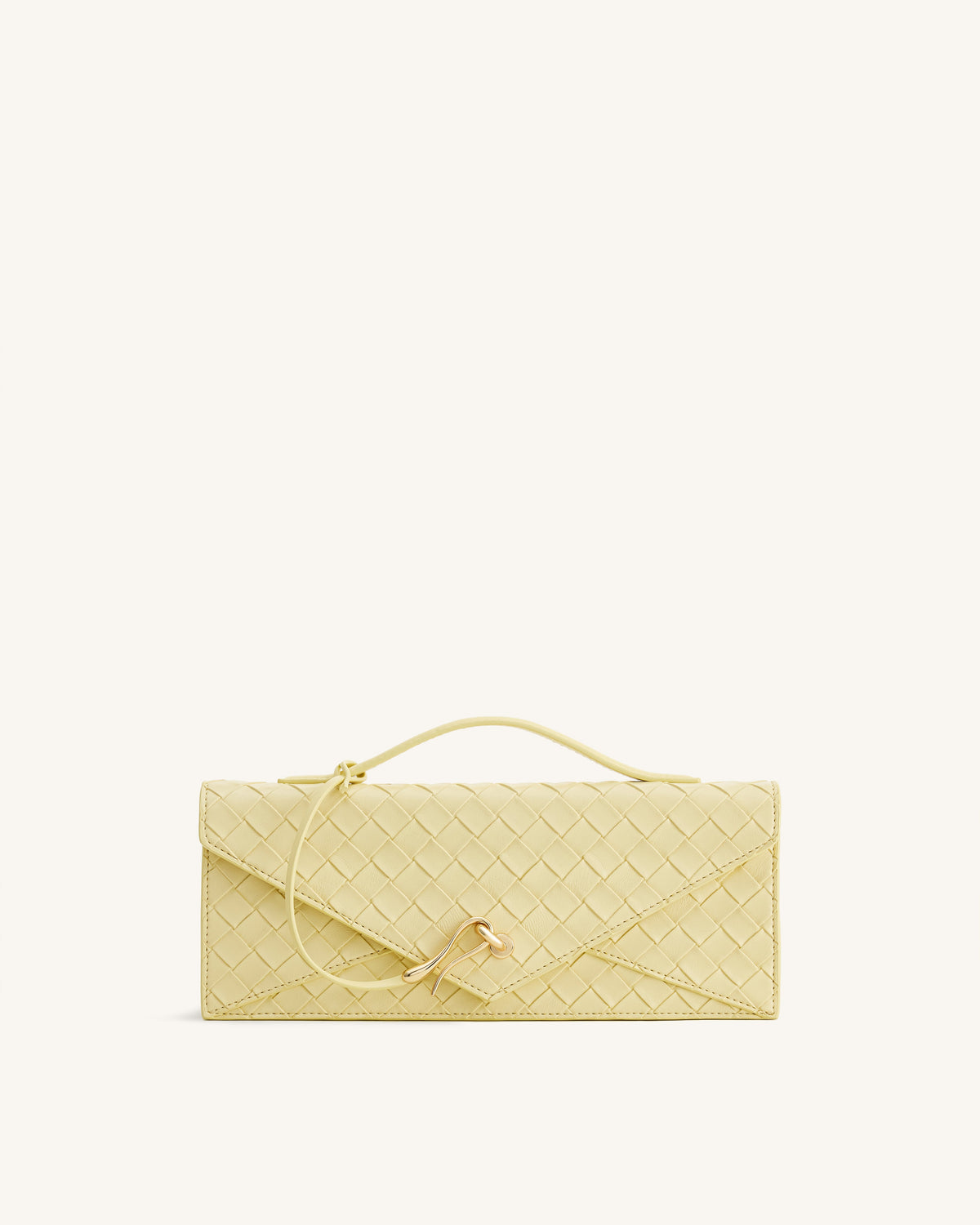 JWPE - Celeste Woven Textured Envelope Top Handle Bag - Yellow