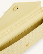 JWPE - Celeste Woven Textured Envelope Top Handle Bag - Yellow