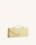 JWPE - Celeste Woven Textured Envelope Top Handle Bag - Yellow