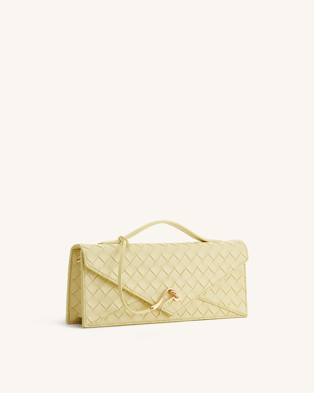 JWPE - Celeste Woven Textured Envelope Top Handle Bag - Yellow